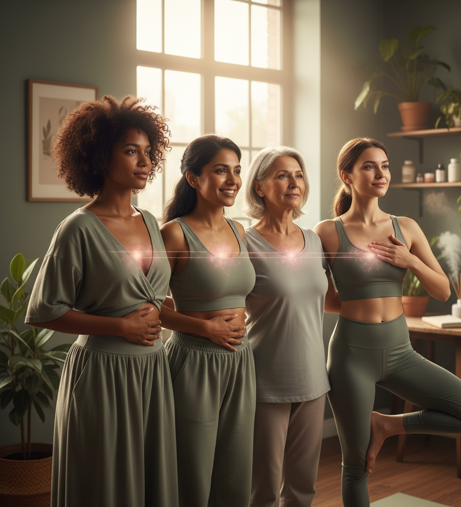 Grupo de mujeres representando la salud femenina y el bienestar integral